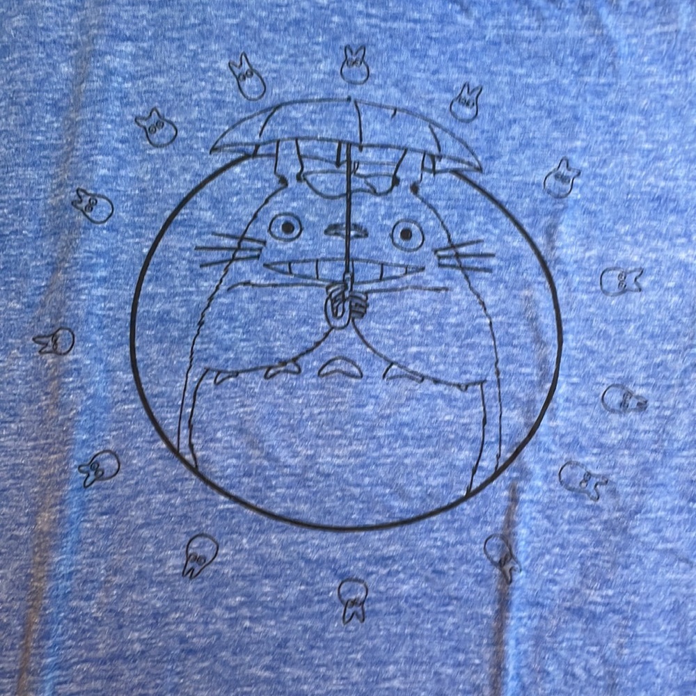Totoro men's heather blue t-shirt size small